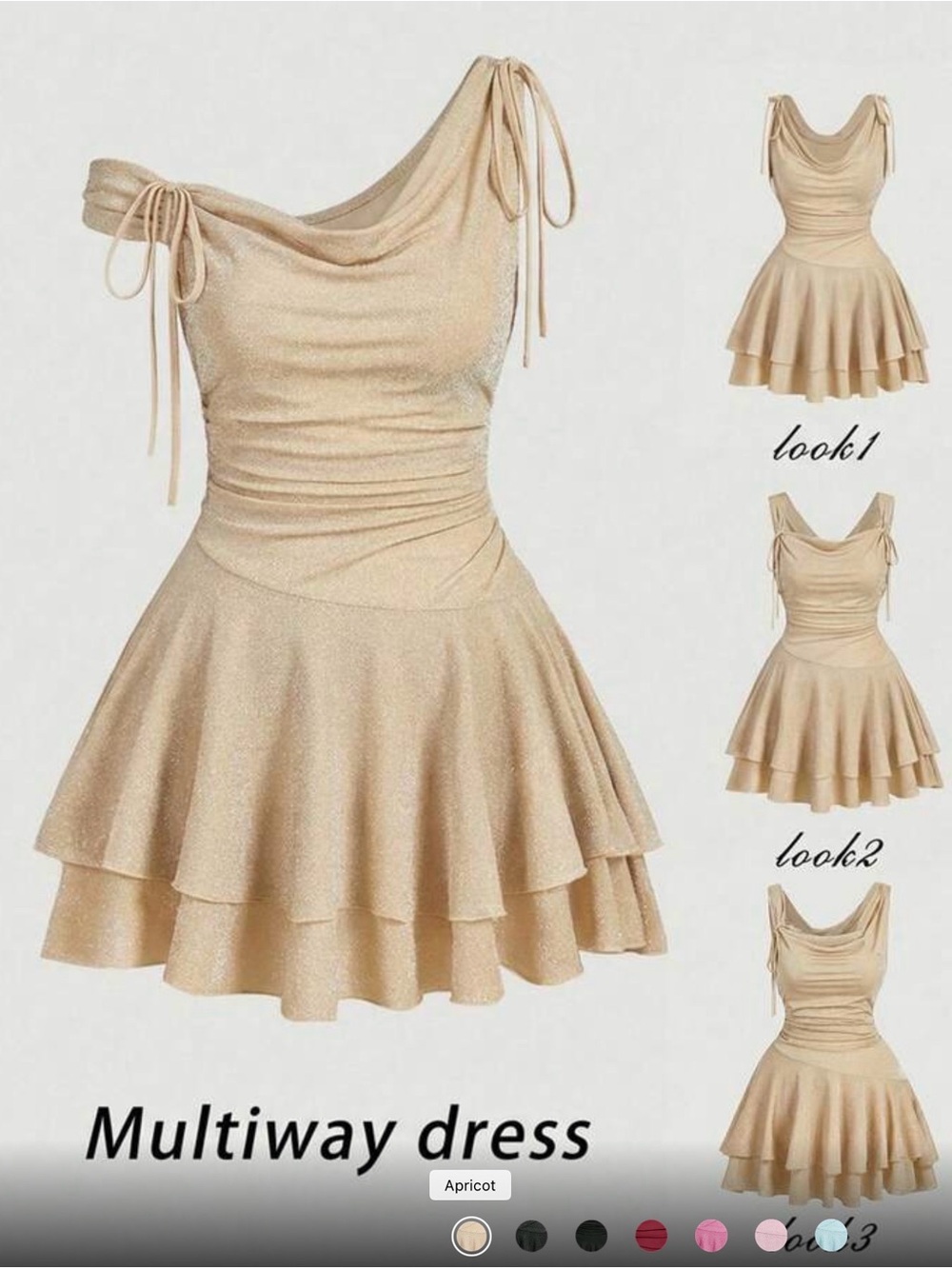 Apricot Multiway Women’s Dress with Tie-Shoulder